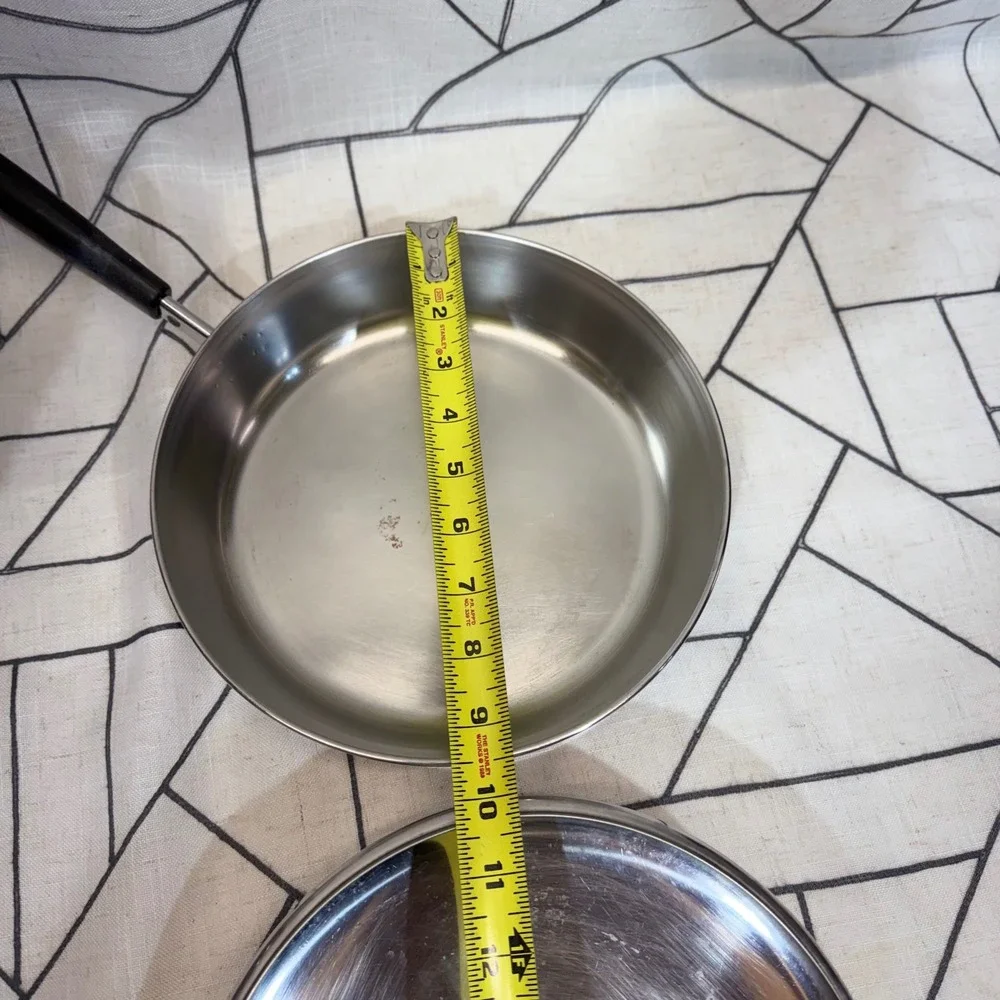 Revere Ware Cookware Set 9in 6qt‎ Silver Copper Bottom Skillet Stock Pot 4pc